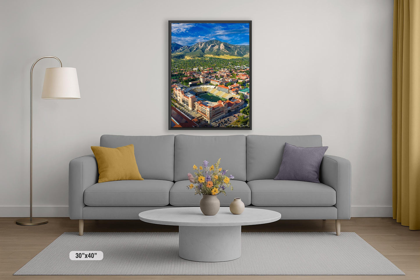 CU Boulder Wall Art - Folsom Field Print | Flatirons Landscape Art Canvas