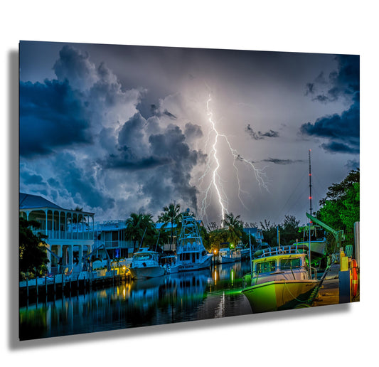 Florida Keys Art Print – Coastal Wall Decor | Lightning Strike Premium Photo Paper