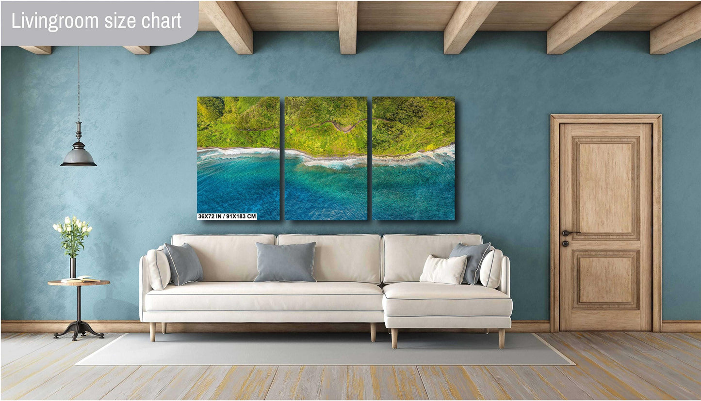 Road to Hana Wall Art – Maui Coastal Print | Vibrant Tropical Canvas Decor