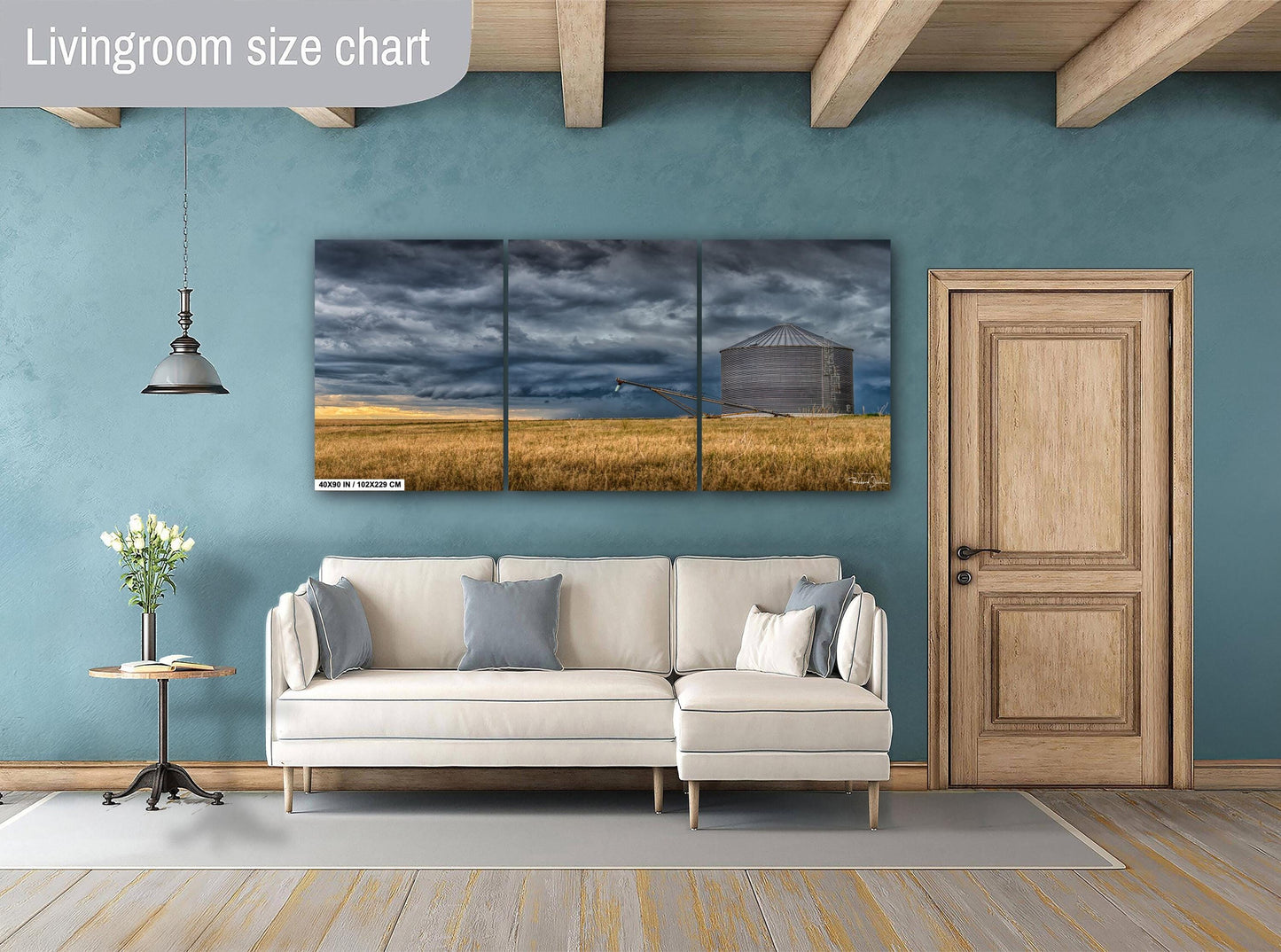 Farm Silo Wall Art | Rustic Country Decor - Grain Bin Landscape Print