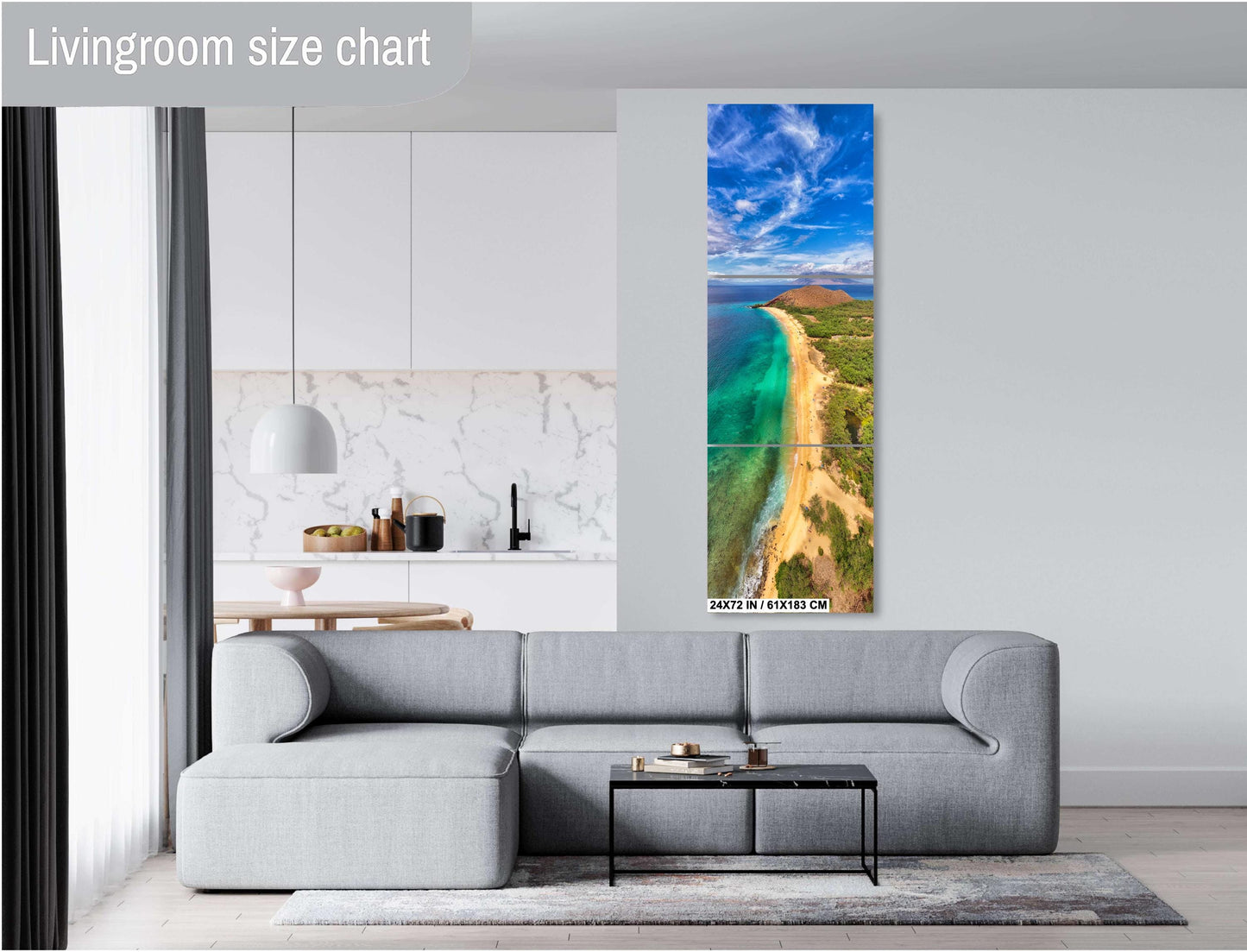 Maui Wall Art - Big Beach Metal Canvas | Hawaii Coastal Decor | Tropical Home Decoration