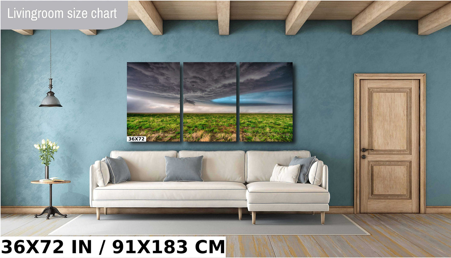 Thunderstorm Wall Art - Moody Storm Decor | Rustic Storm Print Canvas