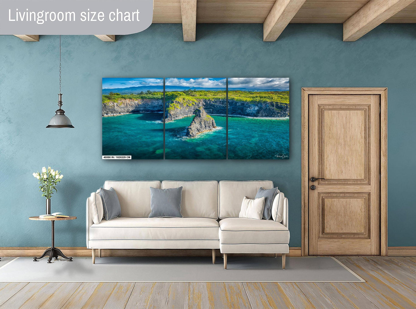 Maui Wall Art - Hawaiian Coastal Decor | Tropical Beach Print on Ready to Hang Canvas