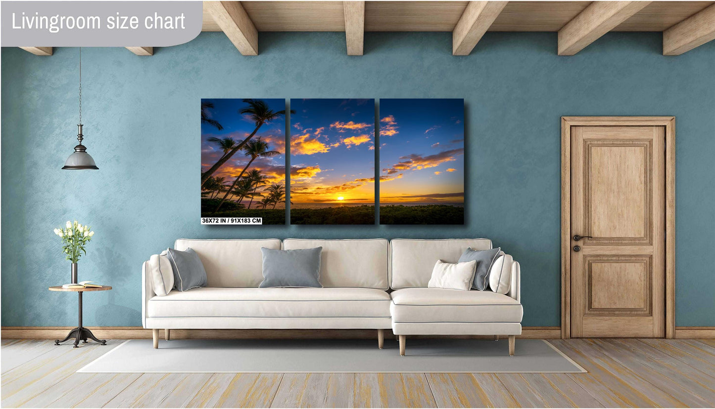 Maui Sunset Canvas Print - Hawaiian Wall Art | Tropical Beach Sunrise Decor