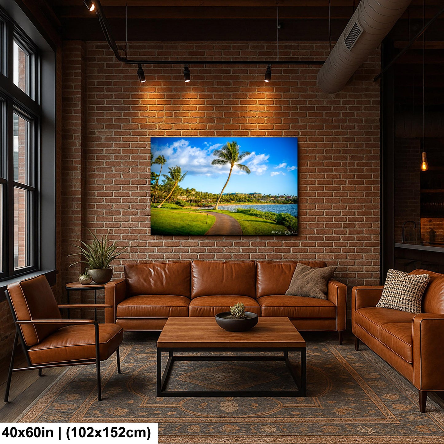 Wailea Walking Path Print - Tropical Island Wall Art | Premium Canvas Decor