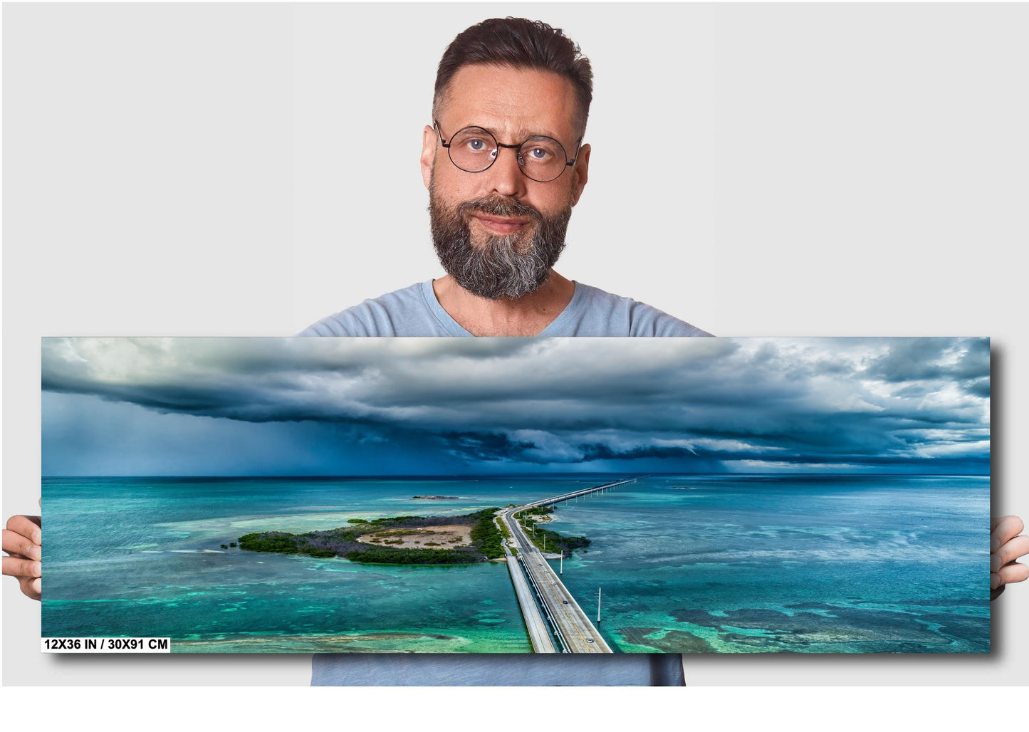 Seven Mile Bridge Wall Art – Florida Keys Coastal Landscape Print | Ready To Hang Canvas