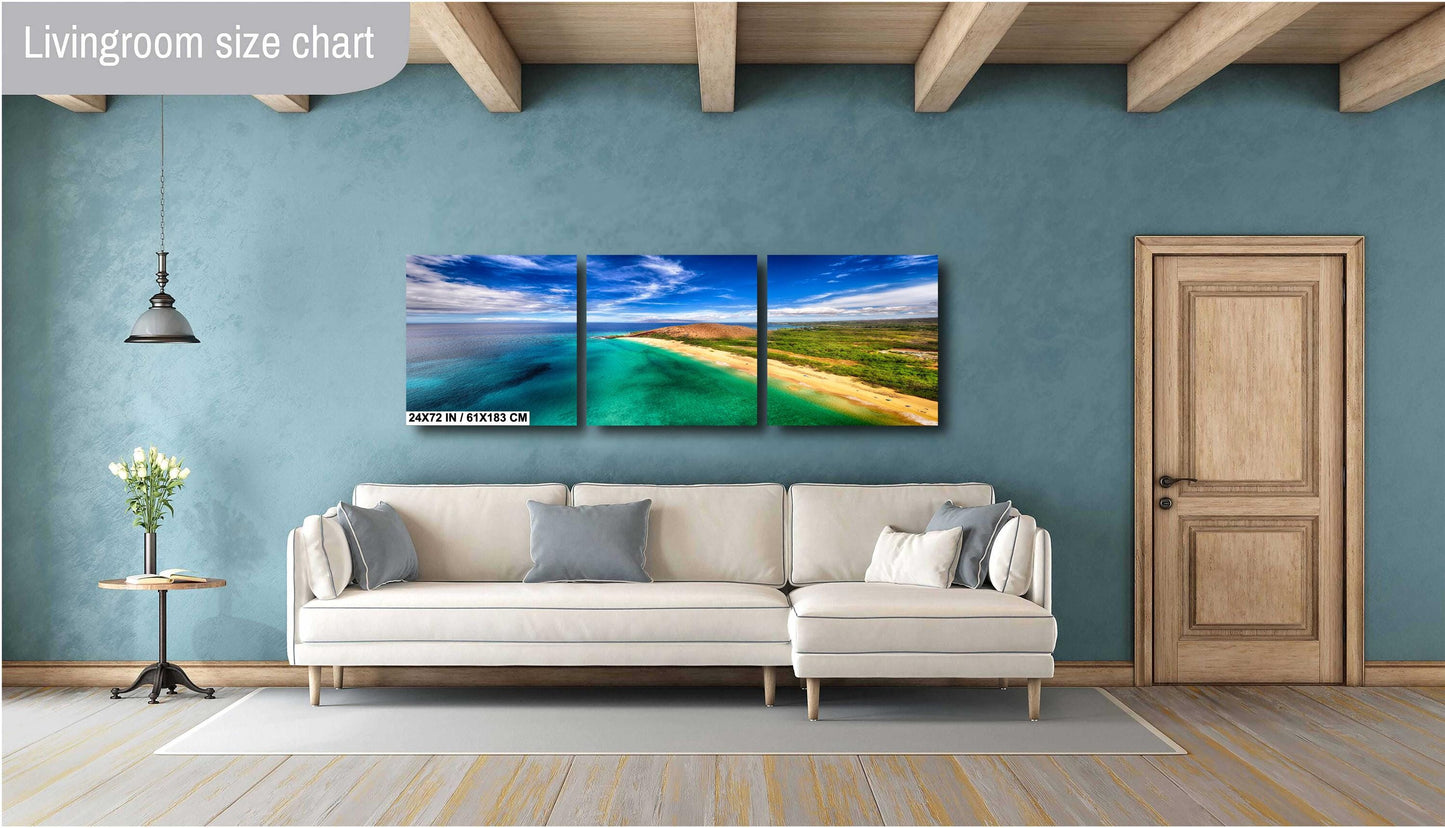 Maui Wall Art - Big Beach Canvas & Metal Wall Decor | Tropical Landscape Print