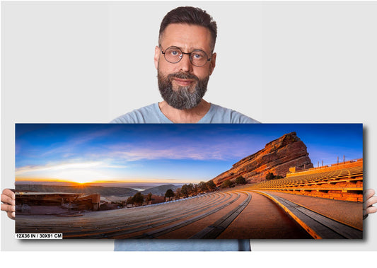 Red Rocks Landscape Print – Panoramic Sunrise Canvas Decor | Ready to Hang Art