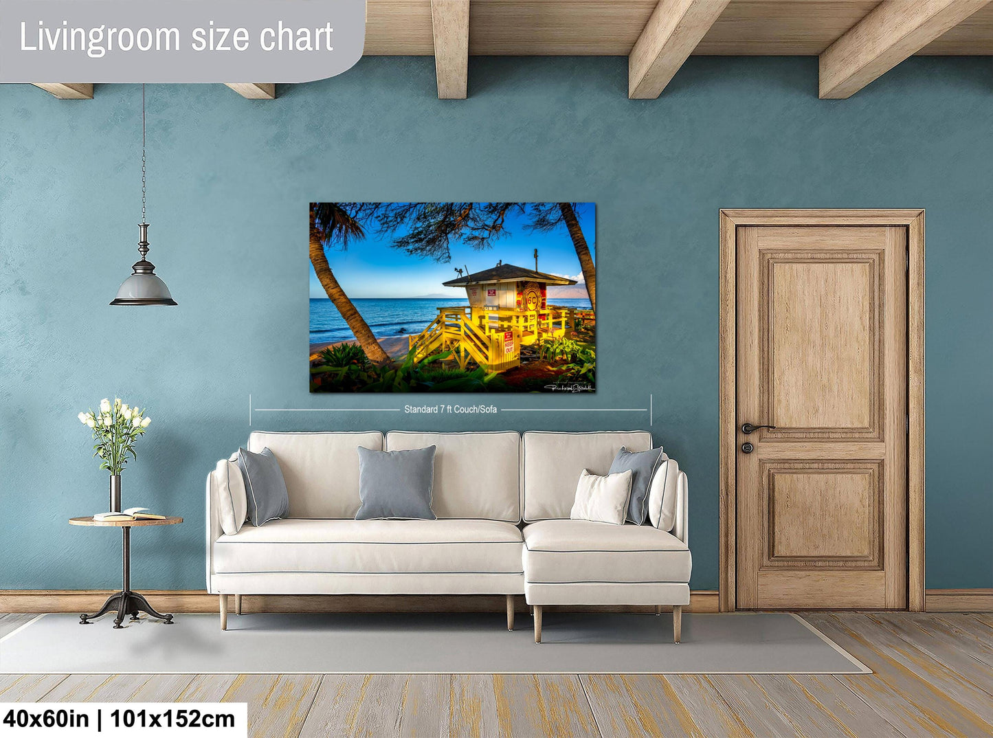 Maui Lifeguard Post Wall Art - Tropical Coastal Print | Ready to Hang Canvas