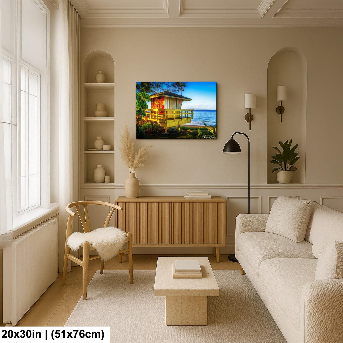 Maui Lifeguard Post Wall Art - Tropical Coastal Print | Ready to Hang Canvas