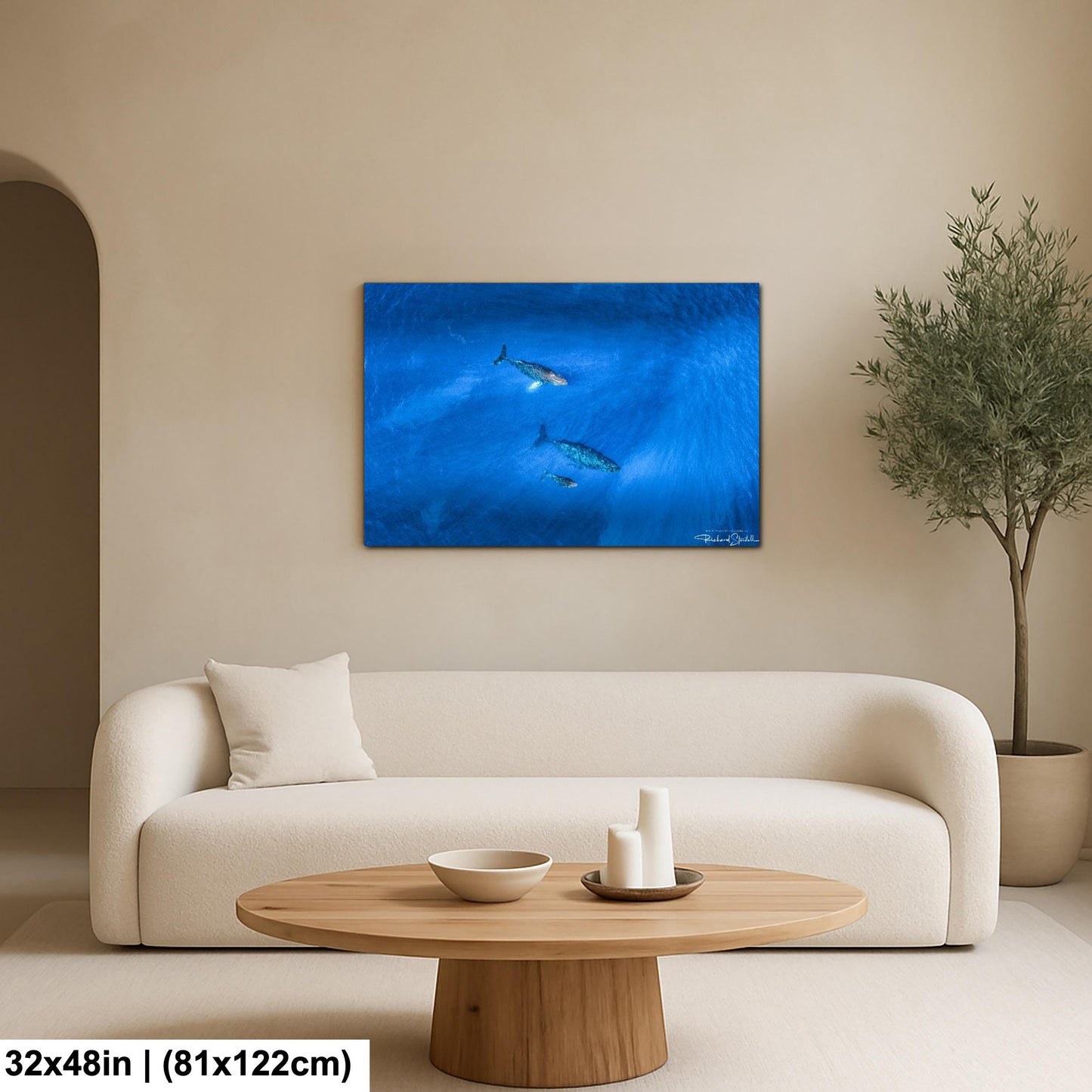 Humpback Whale Wall Art, Ocean Animal Print (Canvas, Metal, or Acrylic)