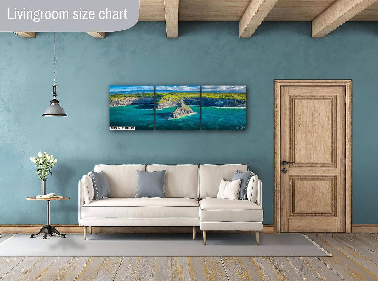 Maui Wall Art - Hawaiian Coastal Decor | Tropical Beach Print on Ready to Hang Canvas