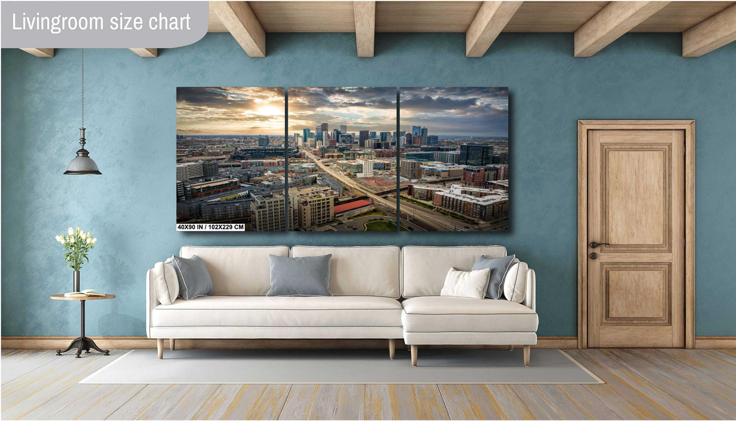 Denver Skyline Wall Art - Modern Cityscape Decor | Union Station Print for Home & Office