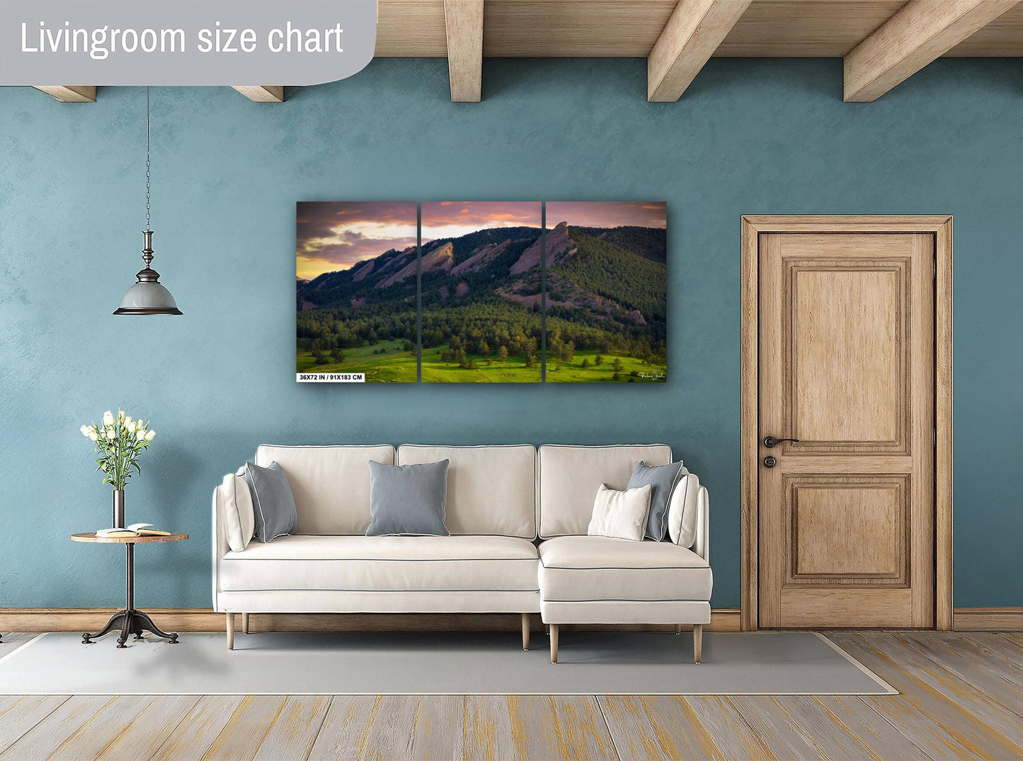 Boulder Flatirons Sunset - Colorado Wall Art | Mountain Sunset Print Canvas