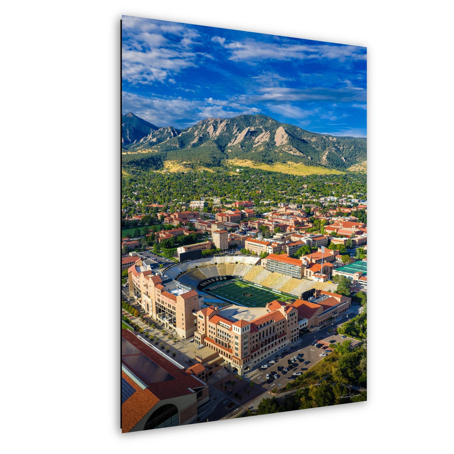CU Boulder Wall Art - Folsom Field Print | Flatirons Landscape Art Canvas