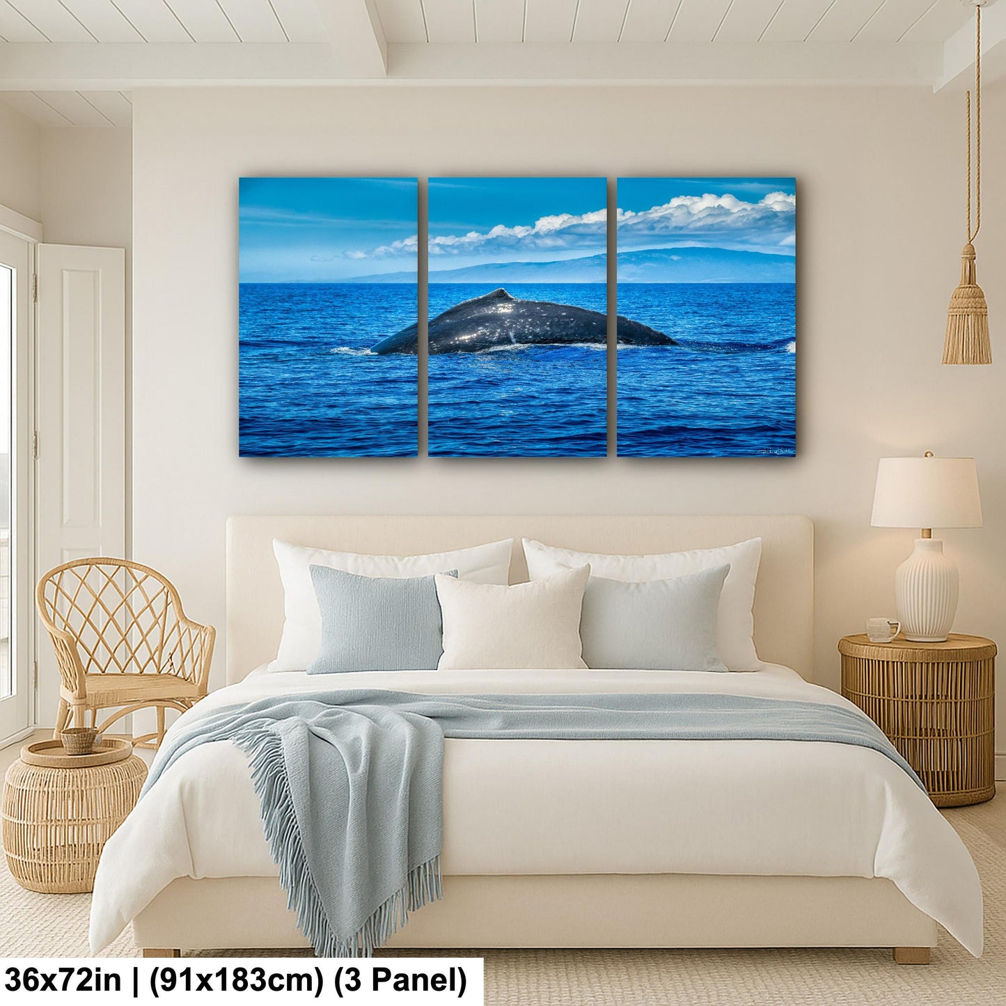 Humpback Whale Wall Art, Ocean Animal Print (Canvas, Metal, or Acrylic)