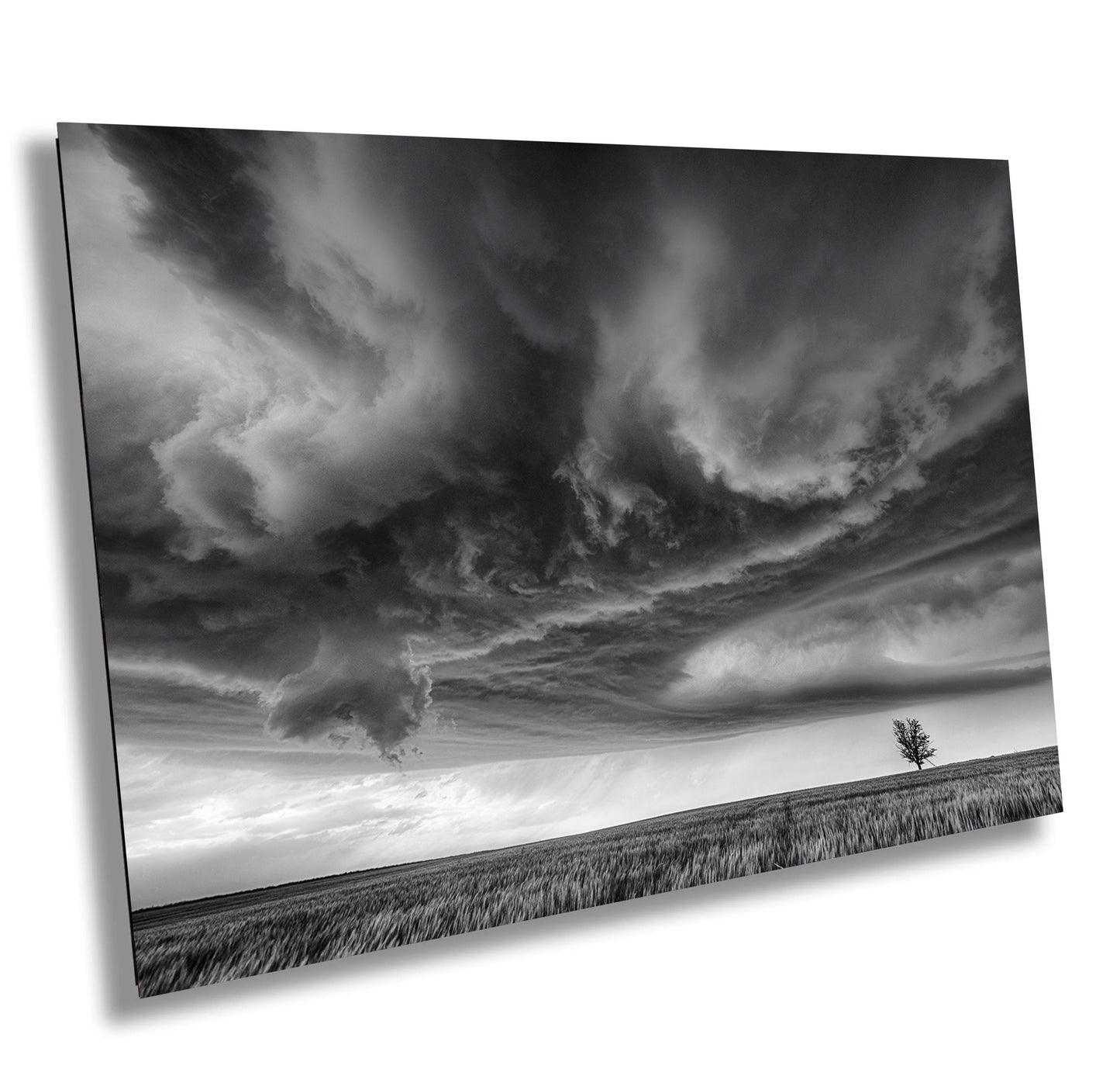 Black and White Storm Cloud Art – Dramatic Supercell Nature Print Canvas