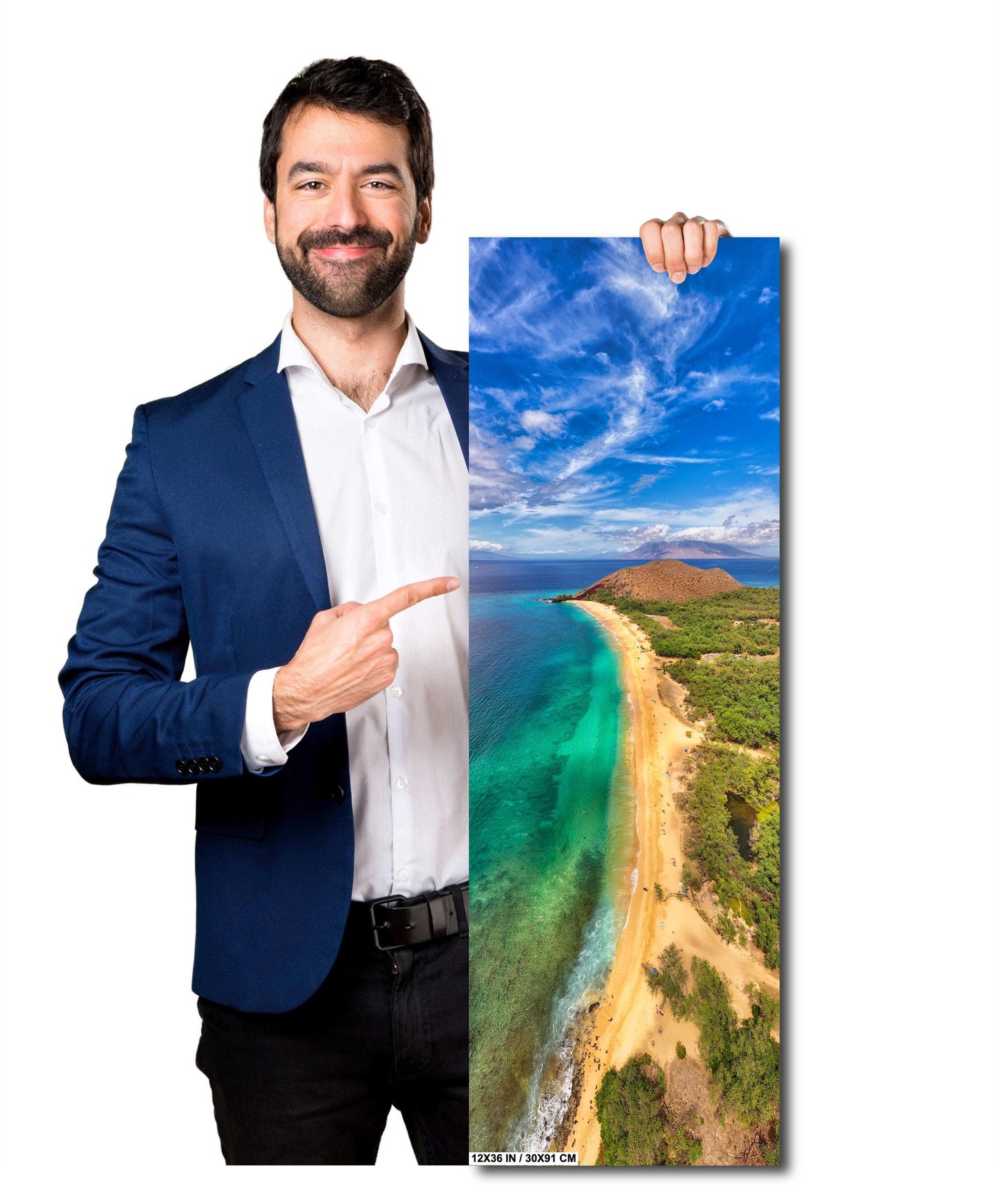 Maui Wall Art - Big Beach Metal Canvas | Hawaii Coastal Decor | Tropical Home Decoration