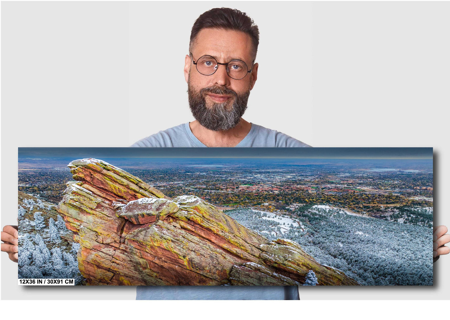 Boulder Flatirons Wall Art – Winter Mountain Print On Premium Photo Paper