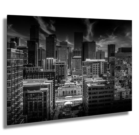 Denver Skyline Wall Art - Modern Cityscape Decor Featuring Union Station Print