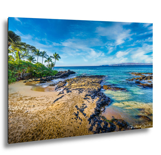 Maui Secret Beach Print - Sunrise Ocean Decor on Premium Photo Paper