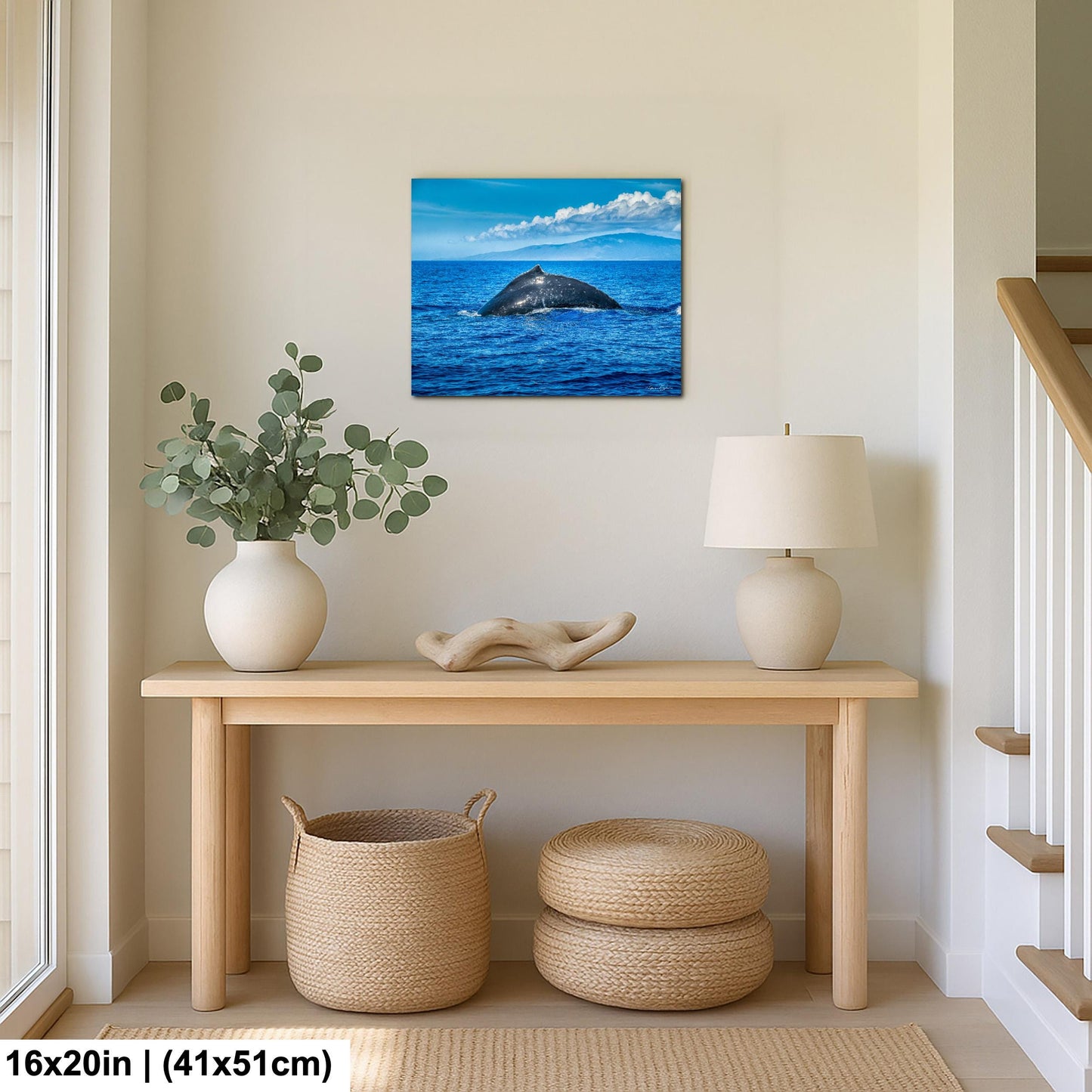 Humpback Whale Wall Art, Ocean Animal Print (Canvas, Metal, or Acrylic)