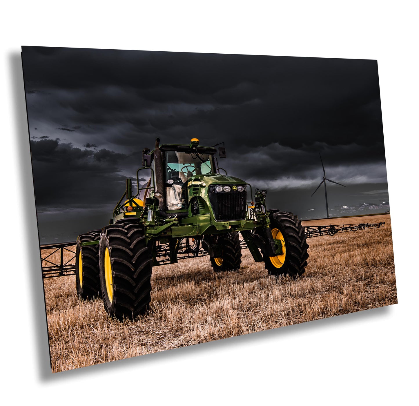 John Deere Tractor Wall Art - Dramatic Farm Landscape Print | Rustic Country Decor