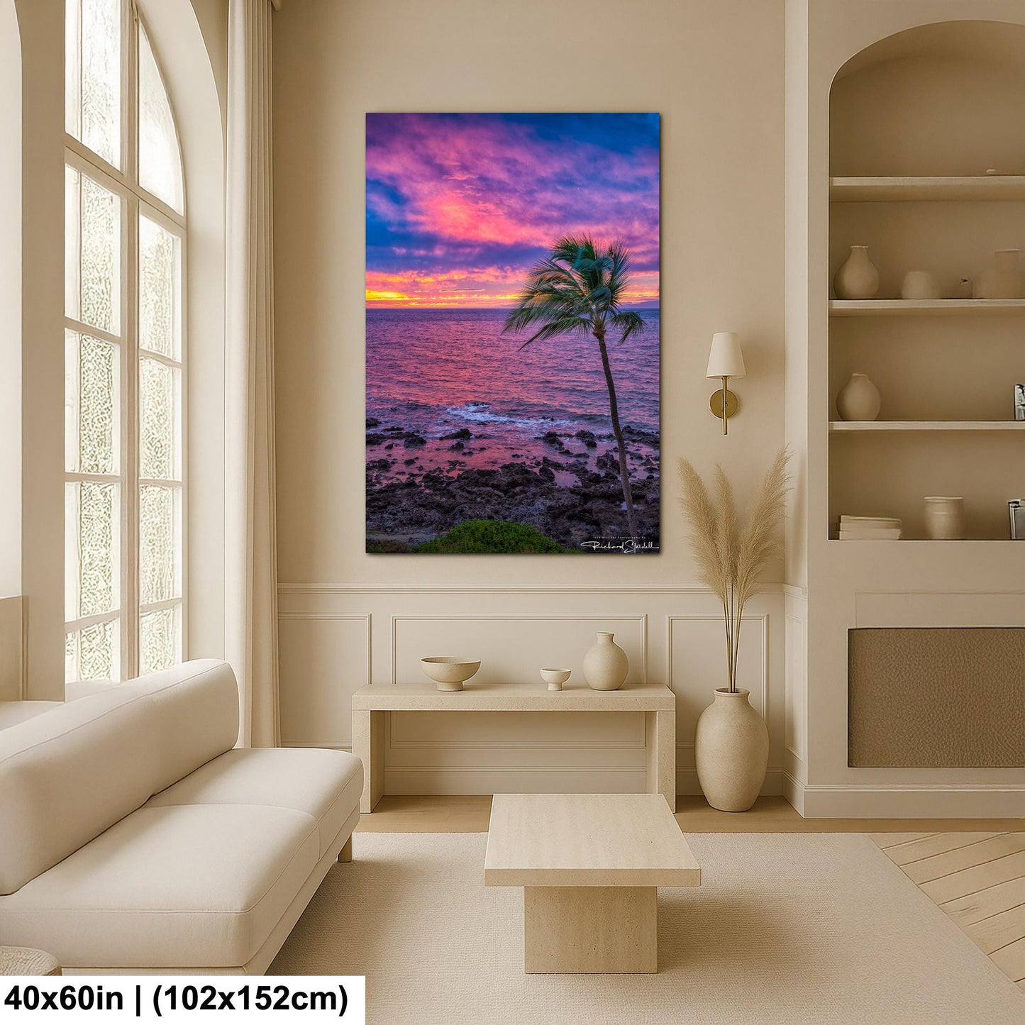 Maui Sunset Wall Art - Tropical Palm Tree Landscape