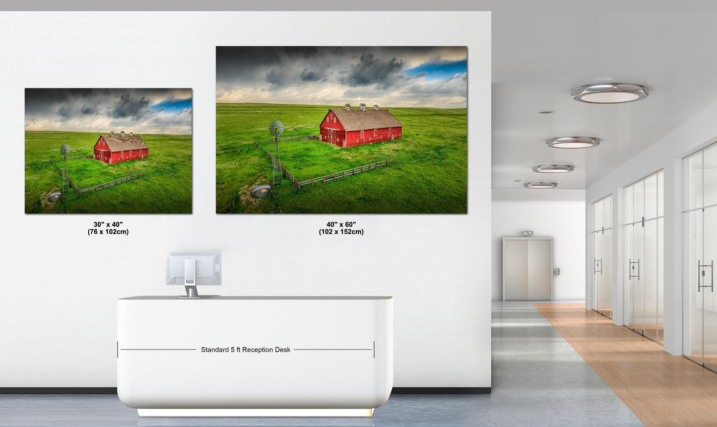 Farmhouse Wall Art – Weathered Barn Art With Stormy Sky Canvas | Rustic Wall Decor