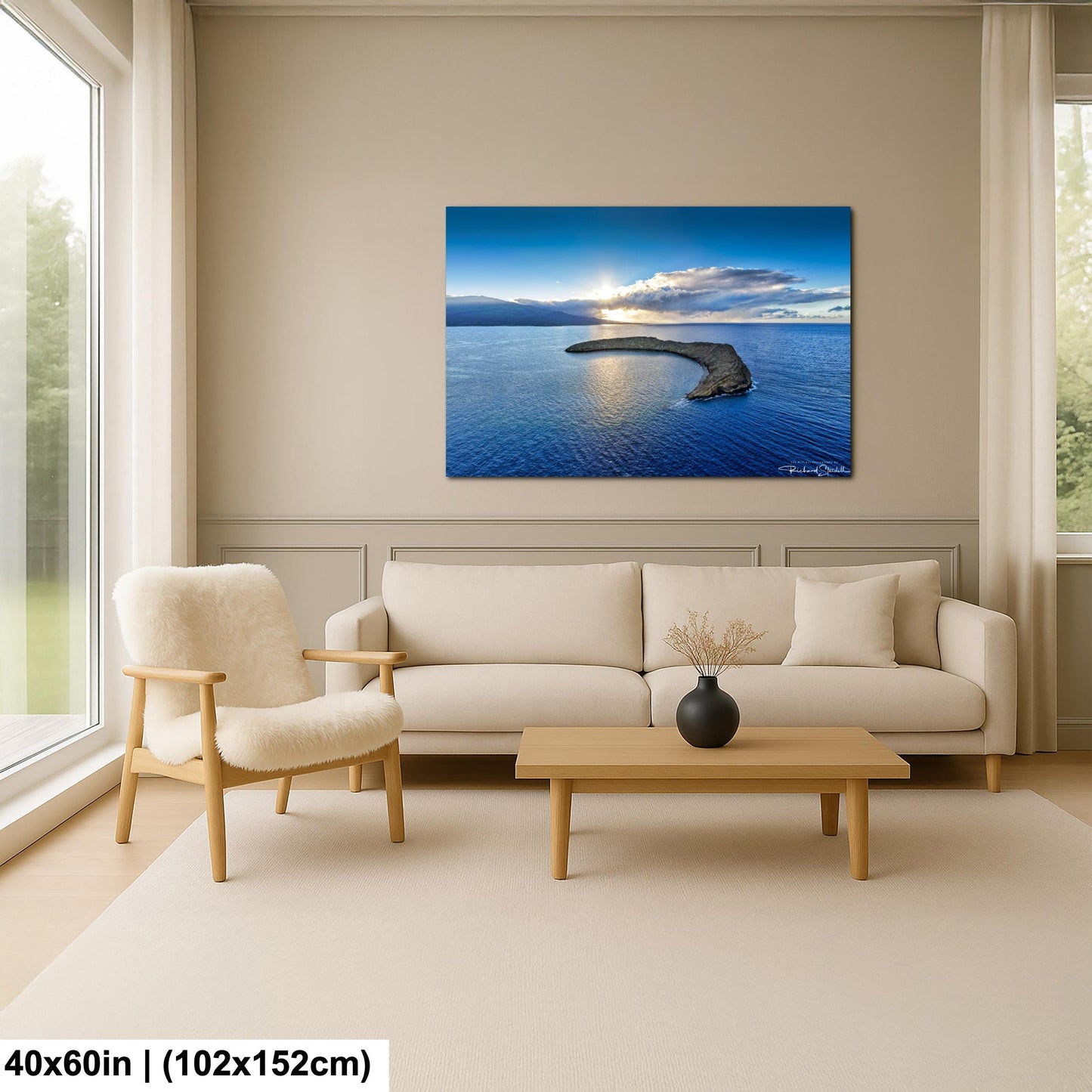 Hawaii Wall Art Print: Molokini Crater Sunrise - Coastal Landscape