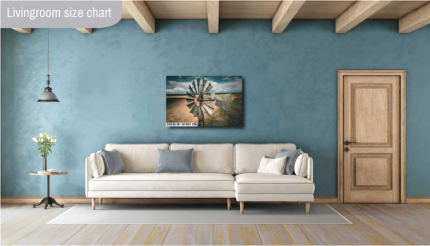 Rustic Windmill Wall Art - Farm Landscape Print | Canvas, Metal & Acrylic Decor