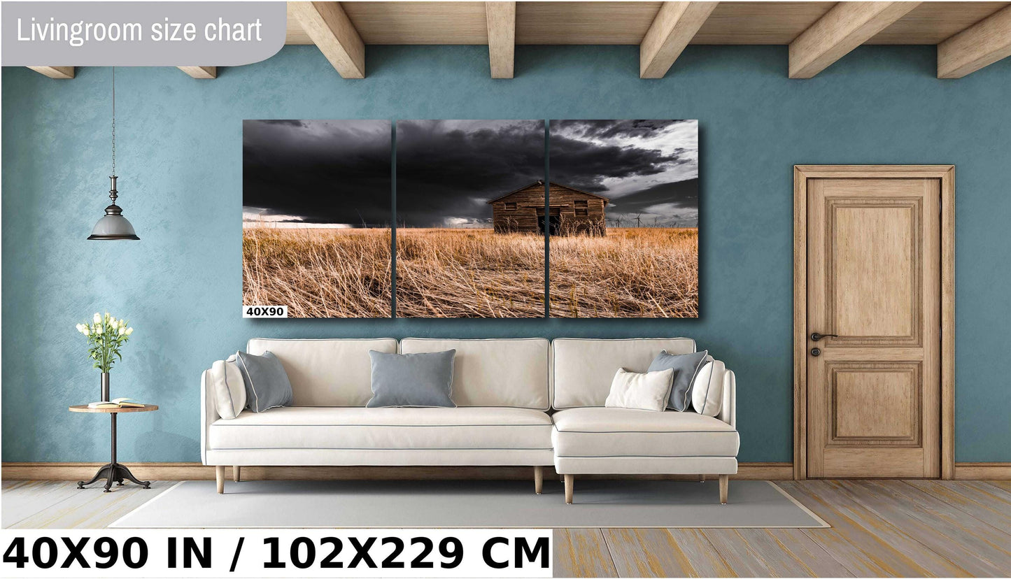 Rustic Farm Wall Art – Old Red Barn Print | Storm Photography Art Canvas