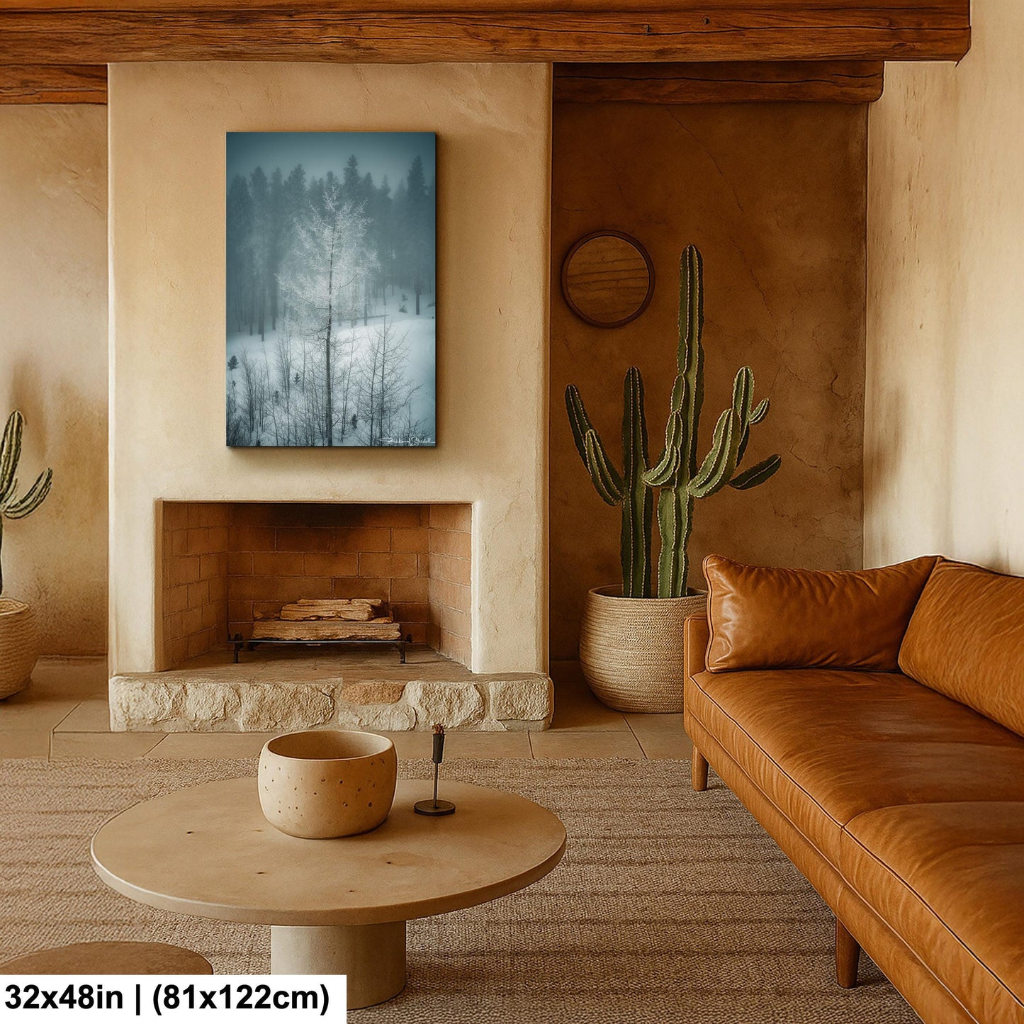 Winter Landscape Wall Art - Snowy Aspen Trees, Cozy Feel