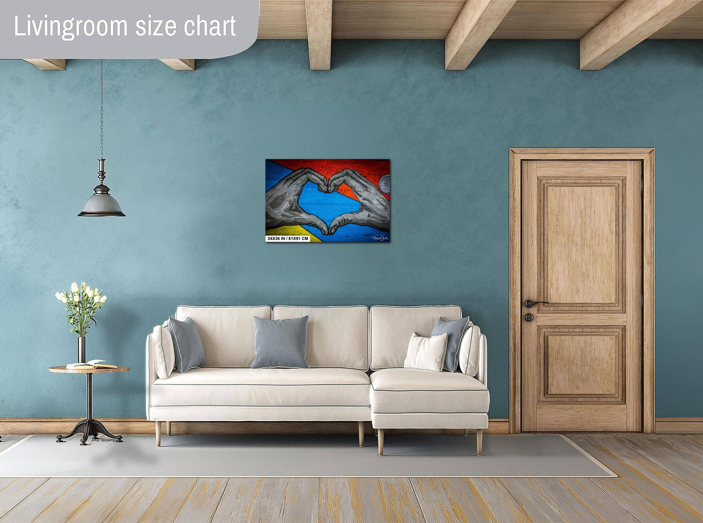 Heart Hands Street Art - Bold Urban Graffiti Print | Colorful Mural Photo Decor