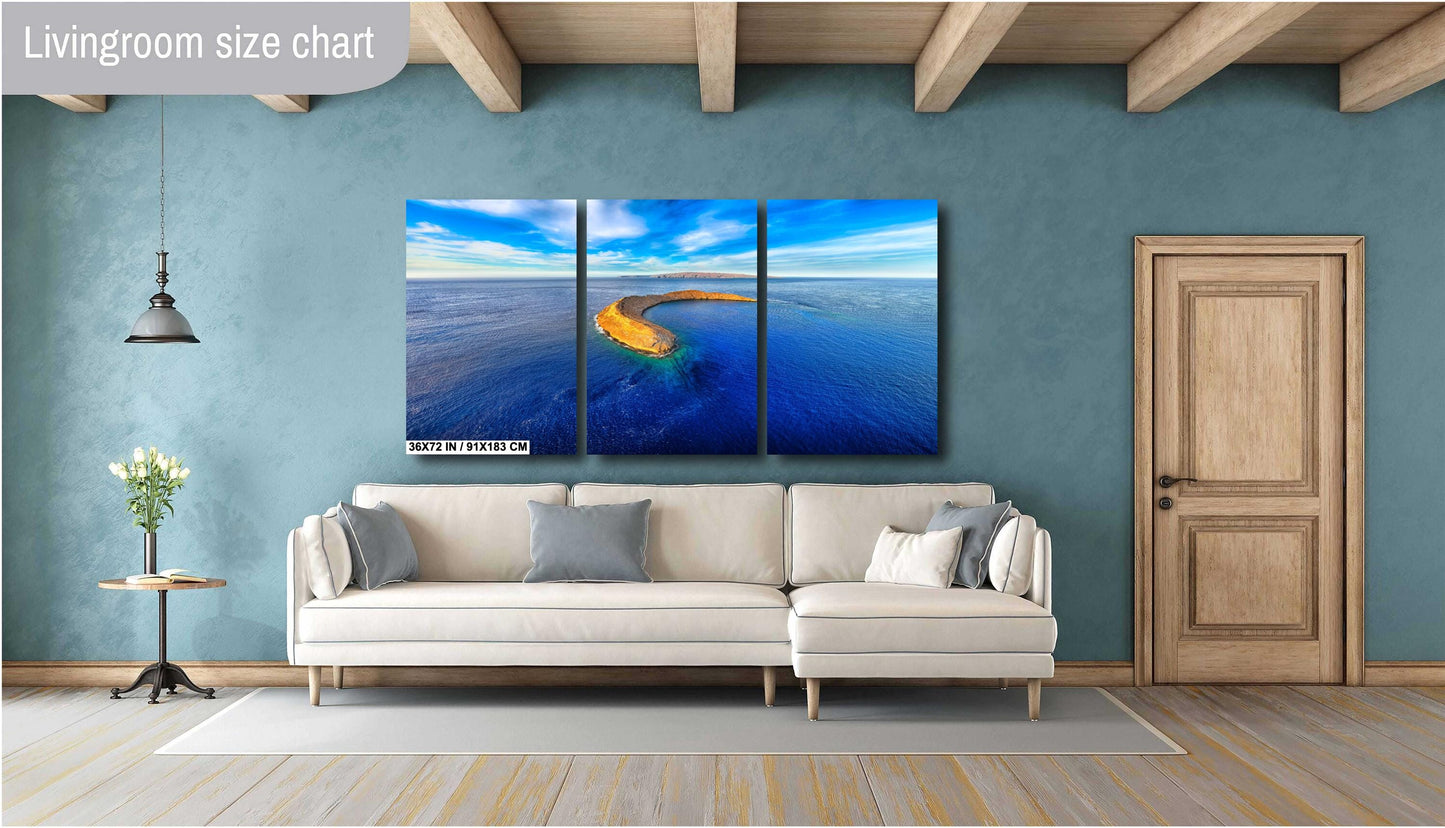 Molokini Crater Art Print - Vibrant Tropical Ocean Print | Maui Island Wall Decor