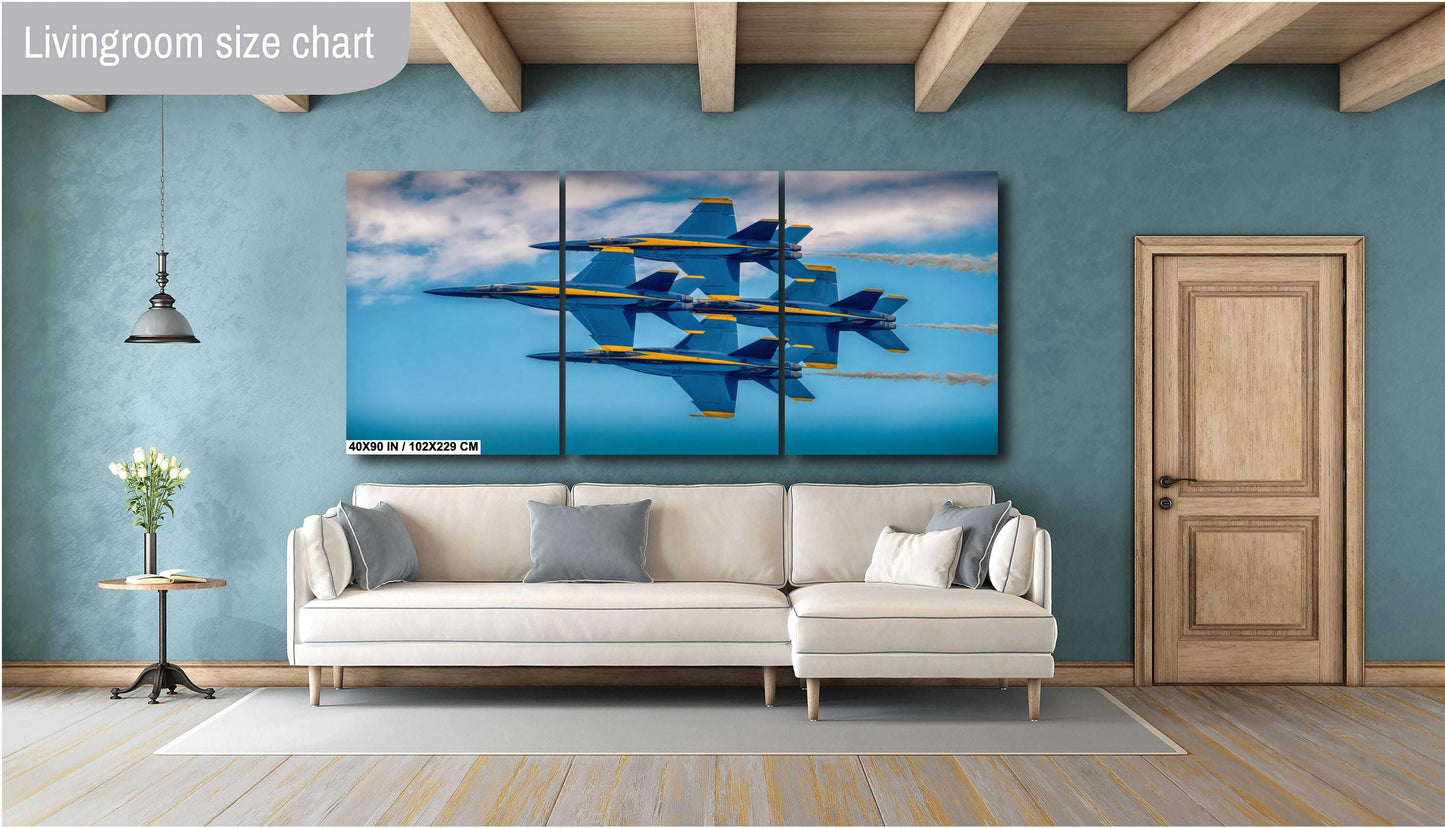 Blue Angels Wall Art – US Navy Fighter Jet Canvas, Acrylic & Metal Prints