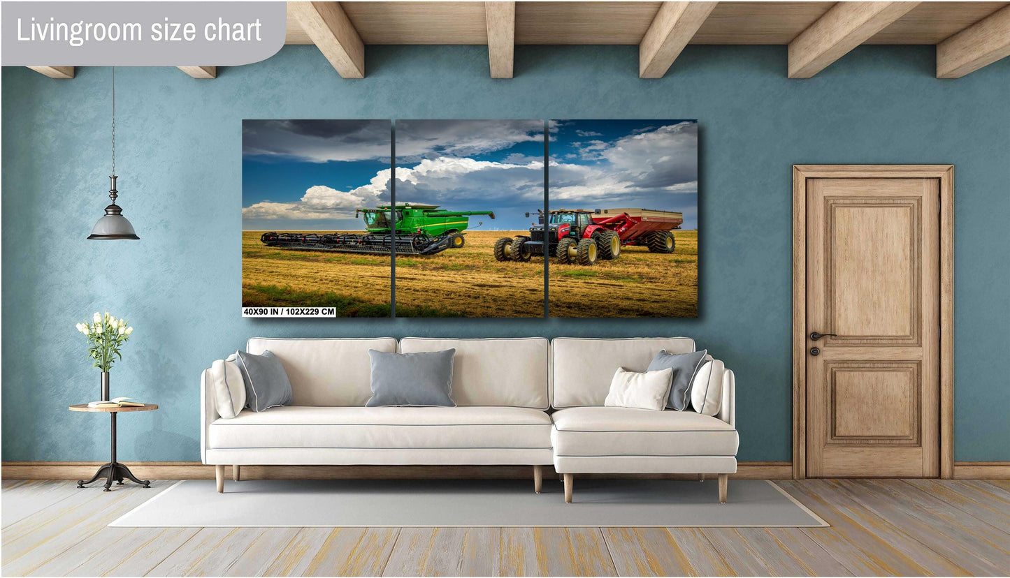 John Deere Tractor Art - Versatile Tractor Print | Rustic Country Decor Canvas