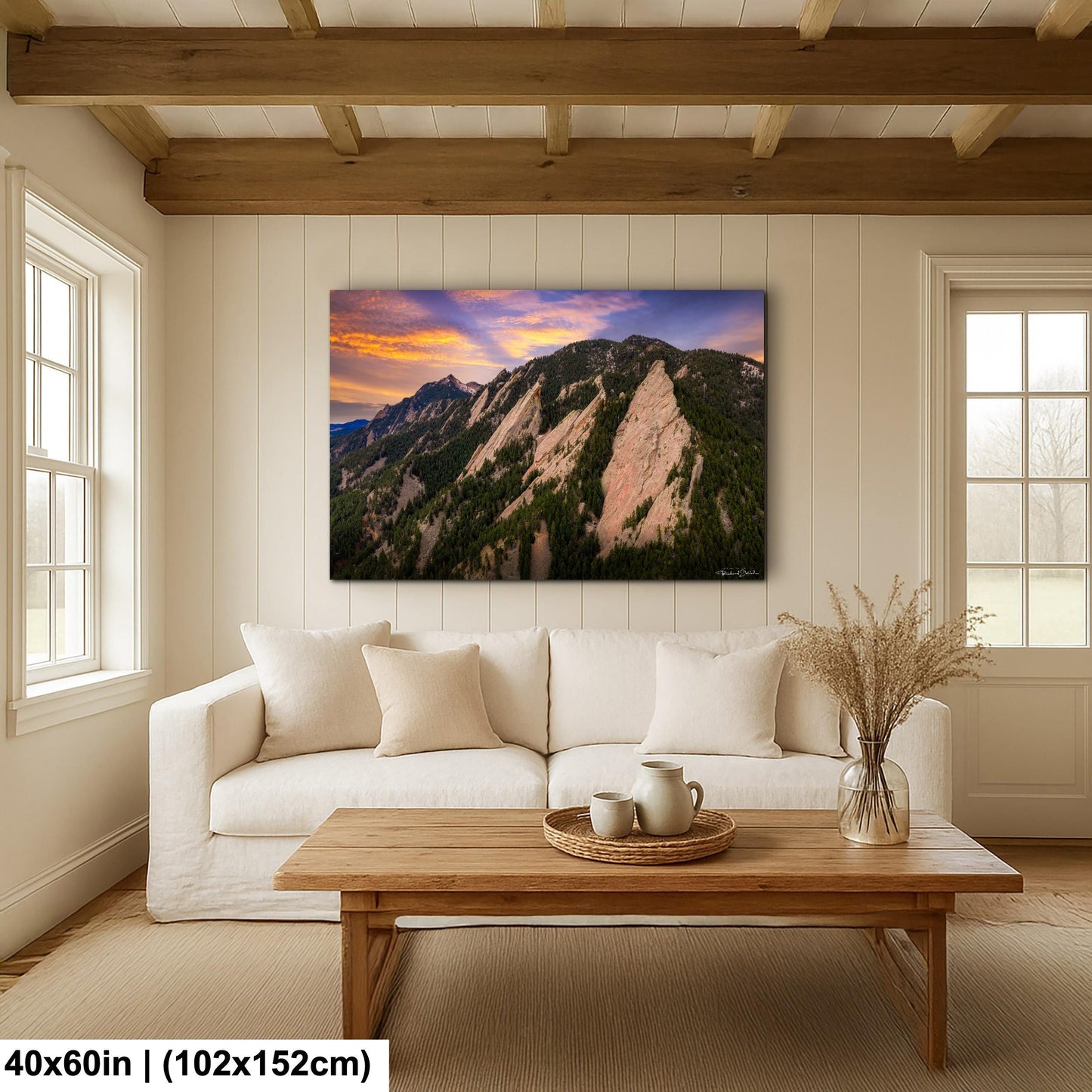 Boulder Flatirons Sunset Print: Colorado Mountain Wall Art (Canvas or Acrylic)