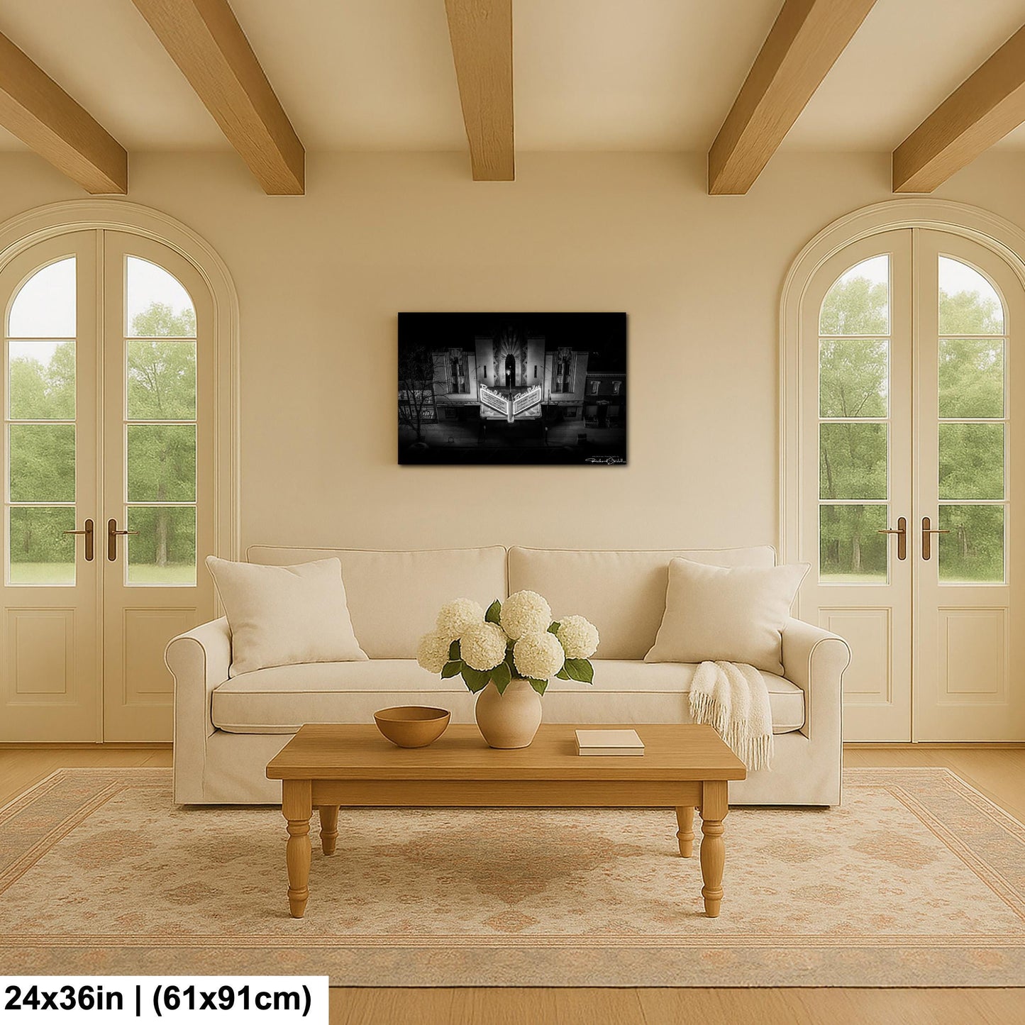 Boulder Theater Wall Art Canvas Acrylic (Ready to Hang, Black and White)