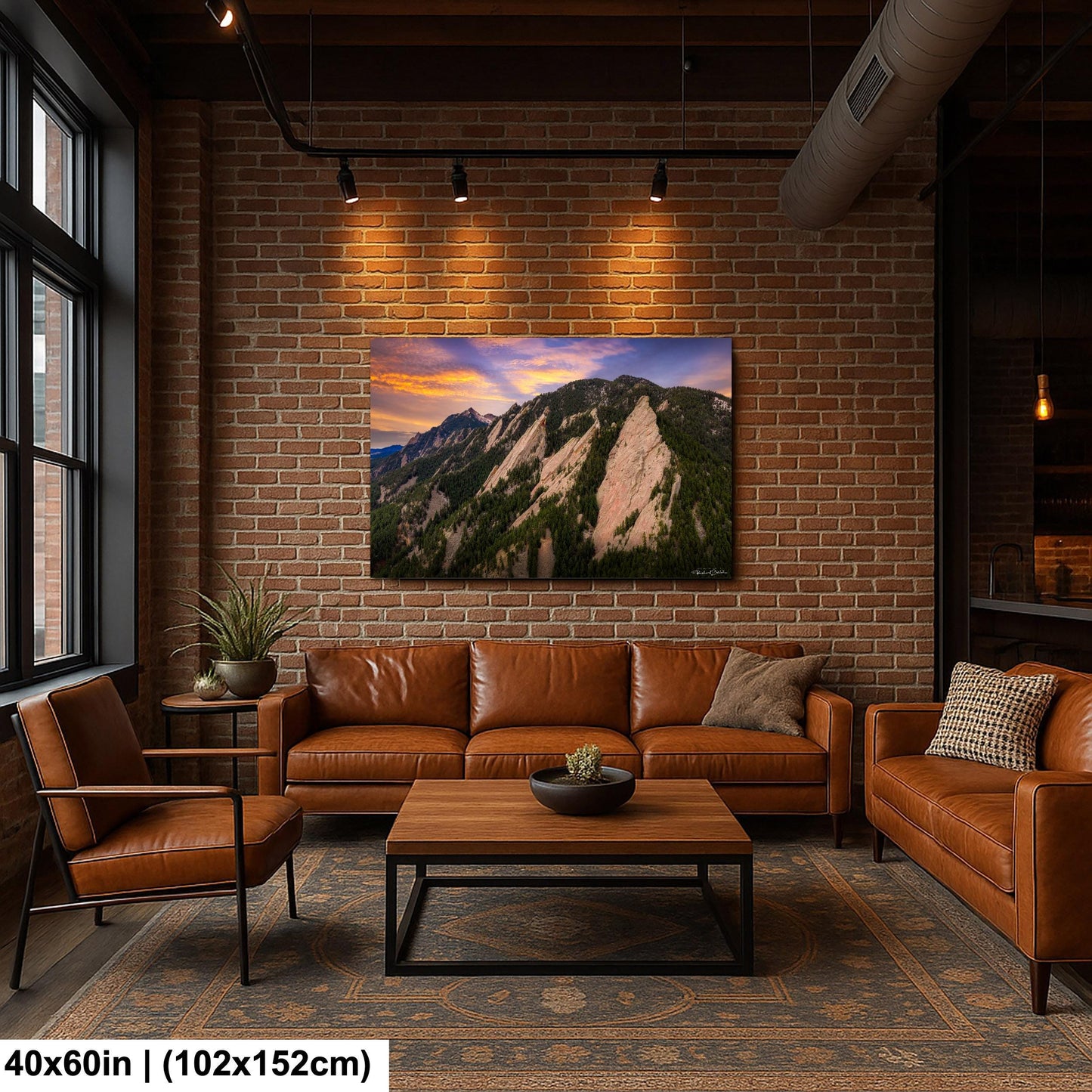 Boulder Flatirons Sunset Print: Colorado Mountain Wall Art (Canvas or Acrylic)