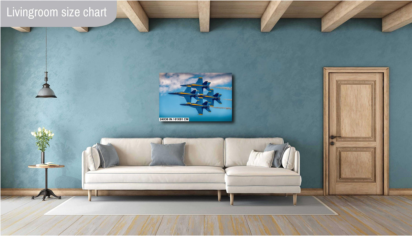 Blue Angels Wall Art – US Navy Fighter Jet Canvas, Acrylic & Metal Prints