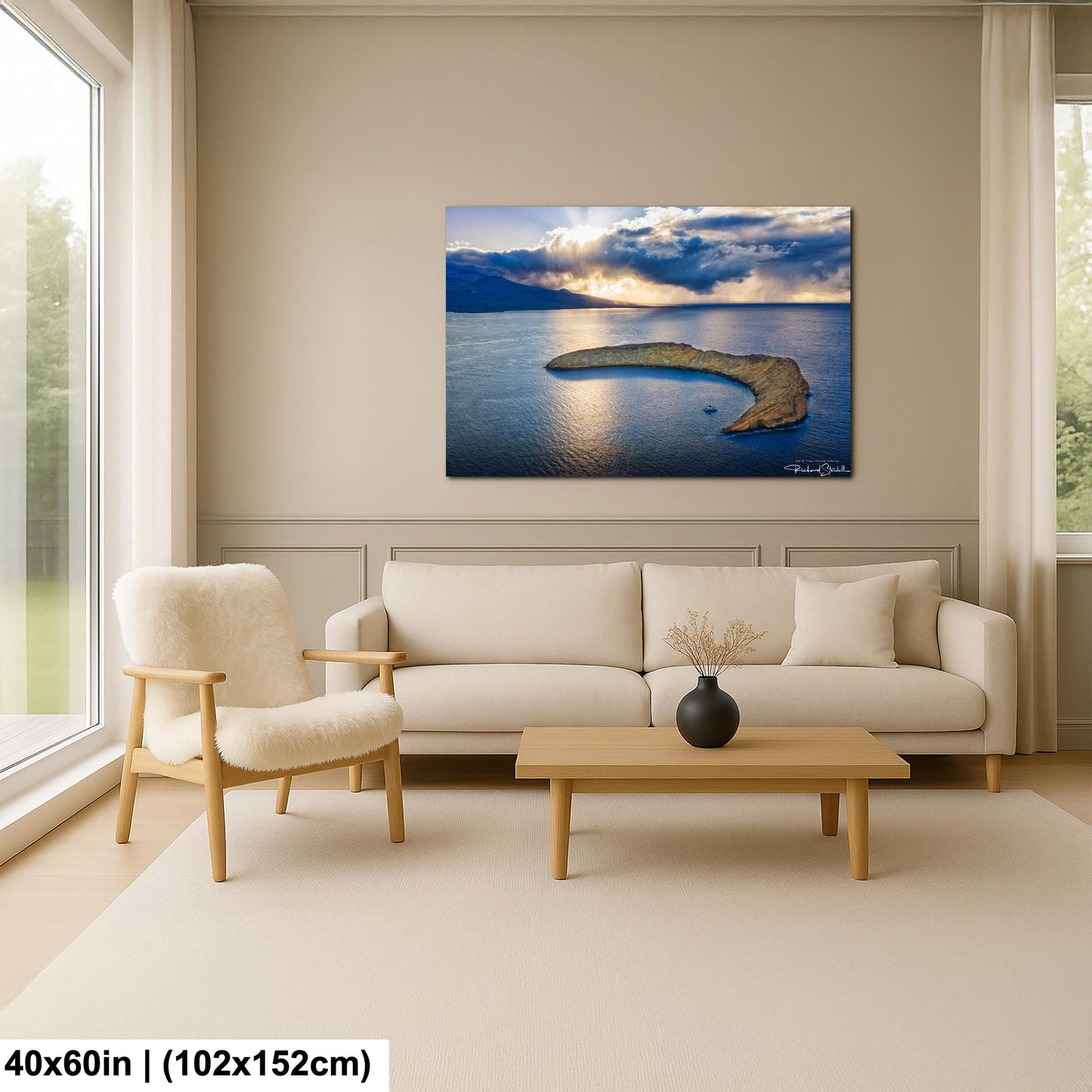 Hawaii Wall Art Print: Molokini Crater Sunrise - Coastal Landscape