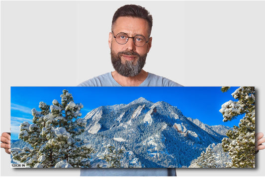 Boulder Flatirons Canvas Print - Panorama Mountain Wall Art | Ready to Hang Decor