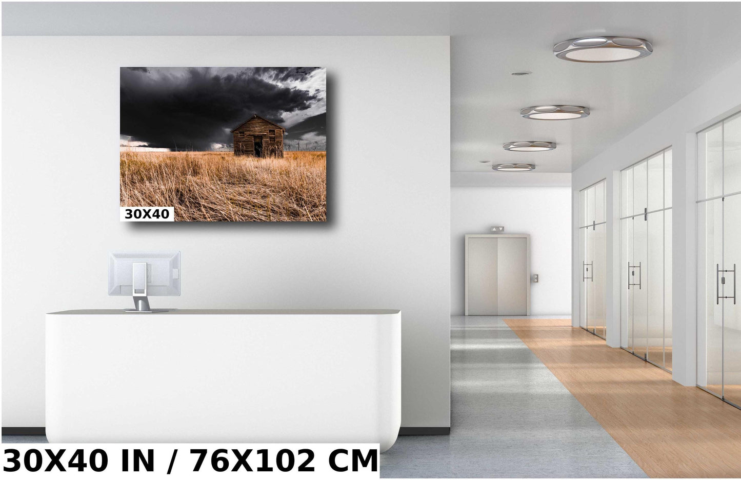 Rustic Farm Wall Art – Old Red Barn Print | Storm Photography Art Canvas