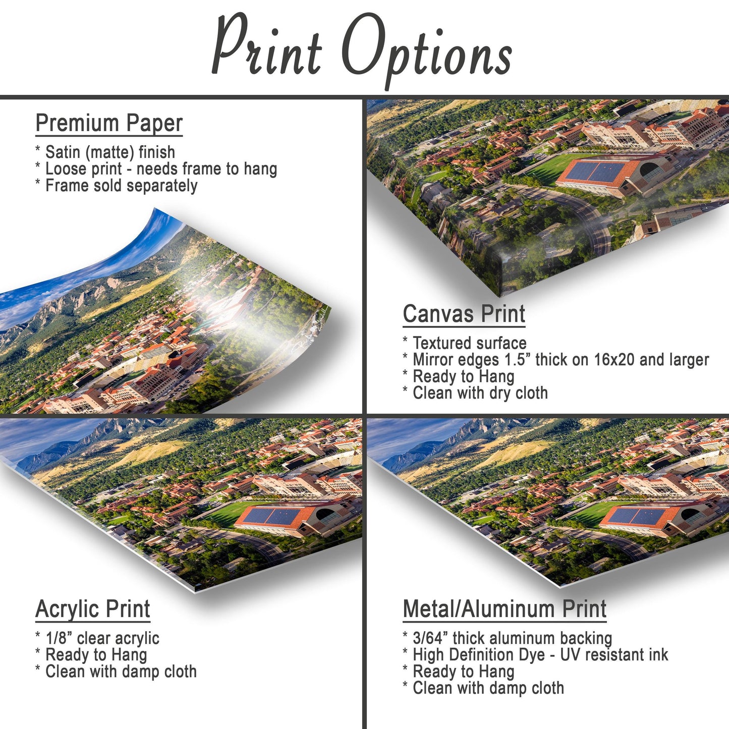 CU Boulder Wall Art - Folsom Field Print | Flatirons Landscape Art Canvas