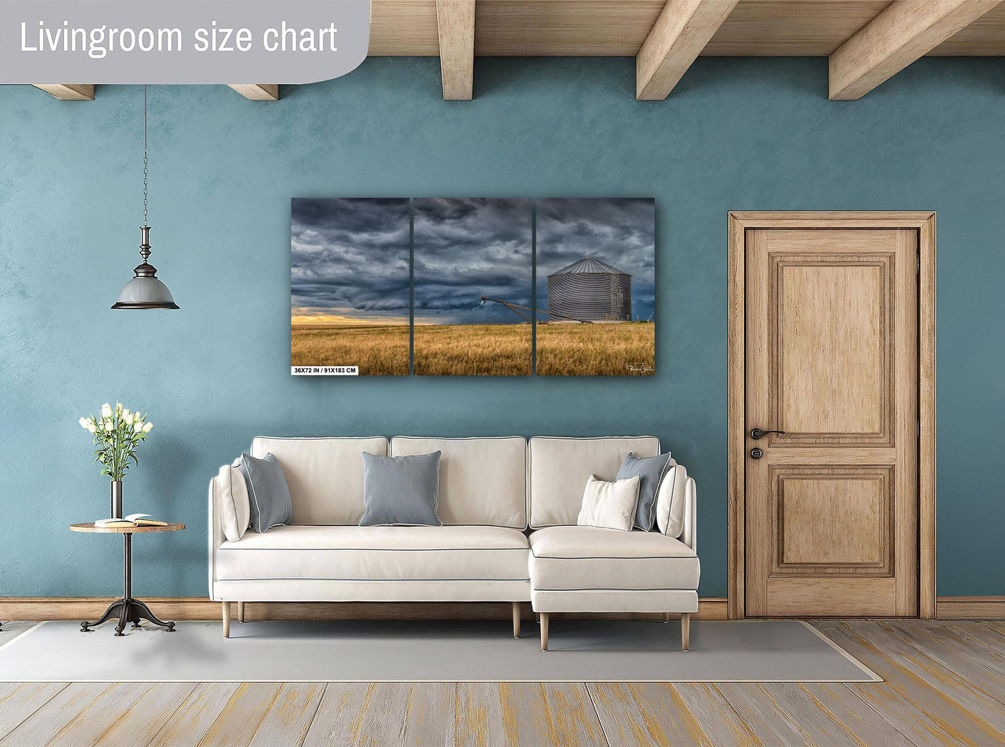 Farm Silo Wall Art | Rustic Country Decor - Grain Bin Landscape Print