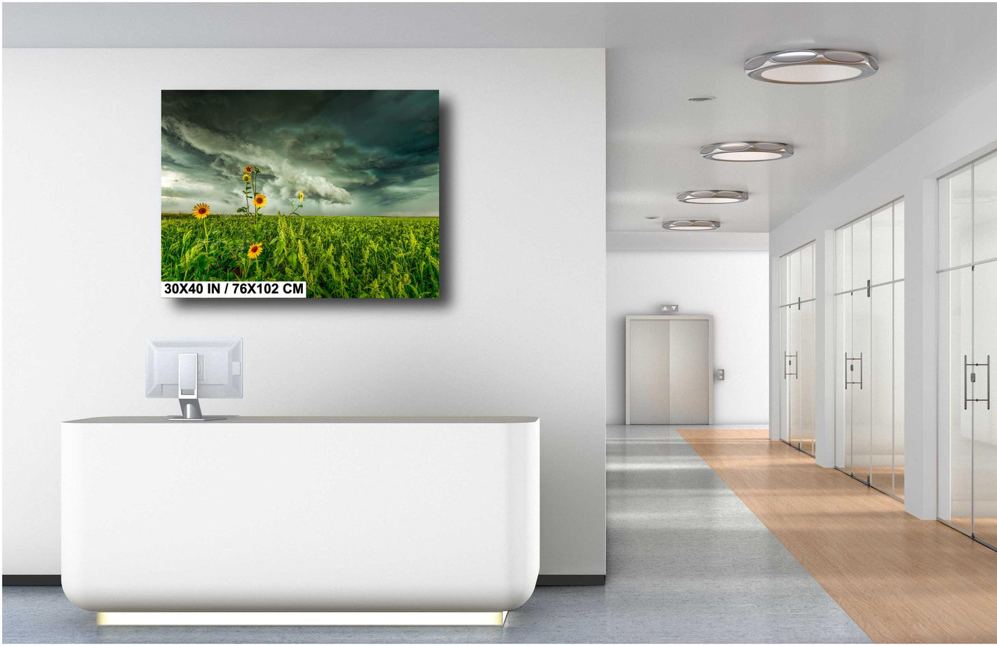 Stormy Sky Wall Art - Moody Landscape Print | Sunflower Wall Decor | Ready to Hang Canvas