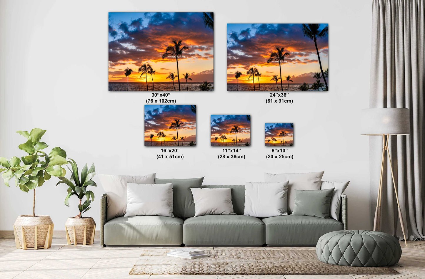Maui Sunset Wall Art – Vibrant Tropical Sunset Print | Ready to Hang Canvas