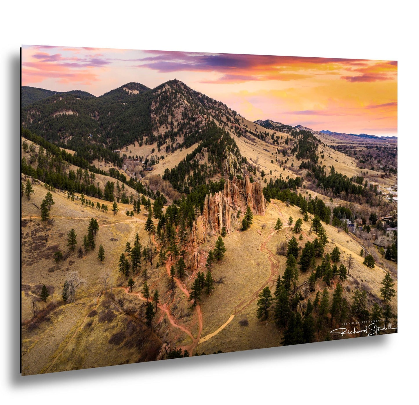 Boulder Sunrise Canvas - Mountain Wall Art | Ready to Hang Vivid Color Print