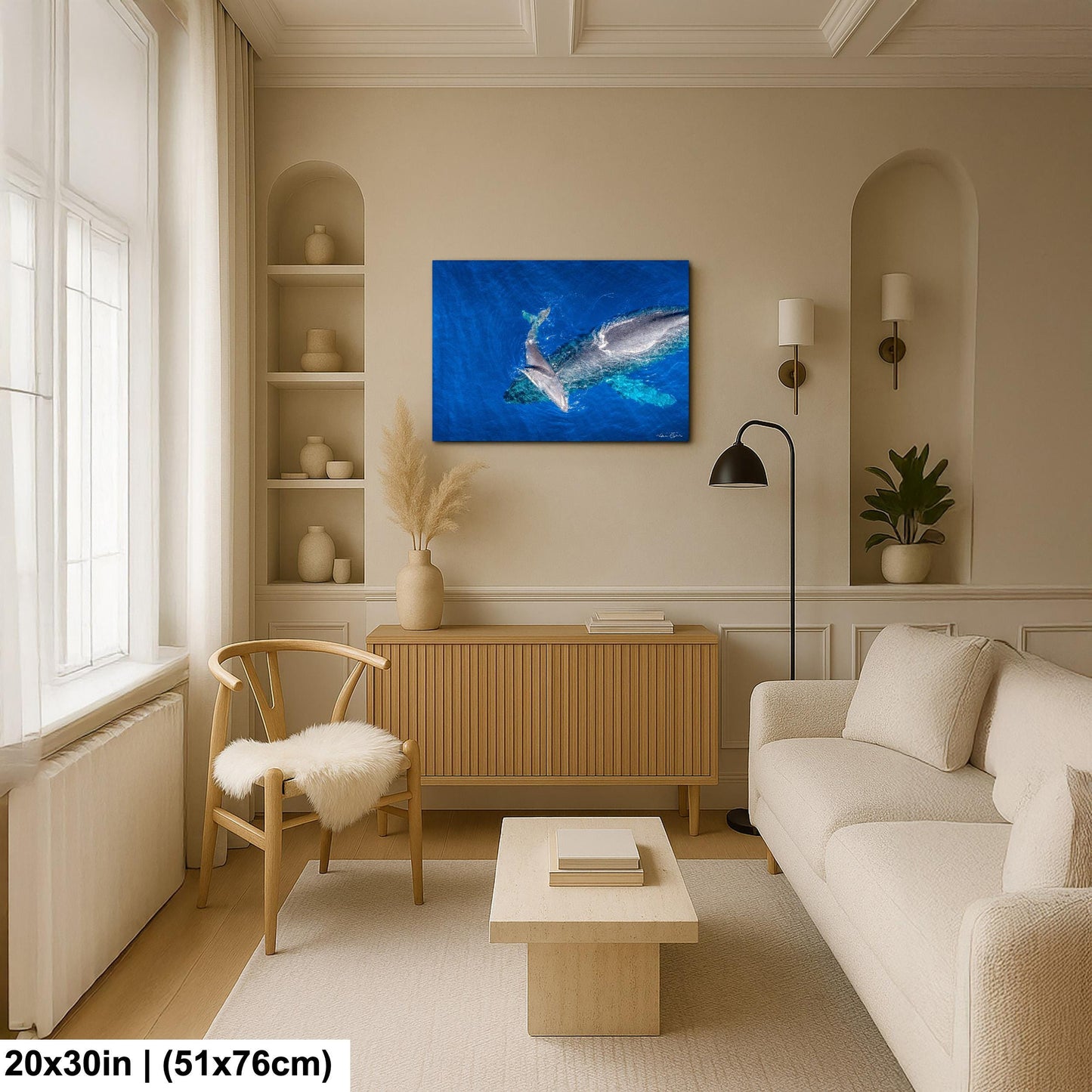 Humpback Whale Wall Art - Ocean Animal Print on Canvas, Metal, or Acrylic